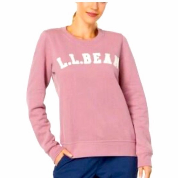 L.L.Bean 1912 Crewneck Logo Sweatshirt Mauve - Picture 7 of 7